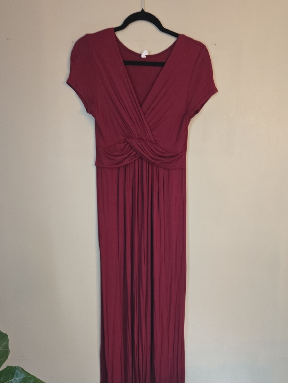 Pinkblush - Wine Wrap-Front Maxi Dress